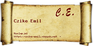 Czike Emil névjegykártya